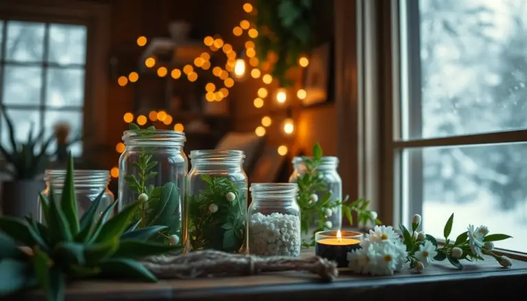 Remèdes naturels pour le syndrome de l'intestin irritable, incluant l'aloe vera et la menthe poivrée, dans un environnement hivernal chaleureux.