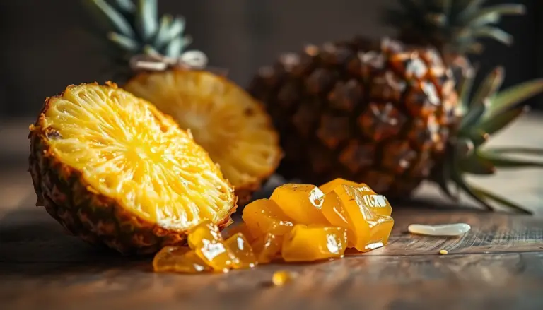 Propolis et ananas frais illustrant leurs bienfaits naturels contre la candidose.