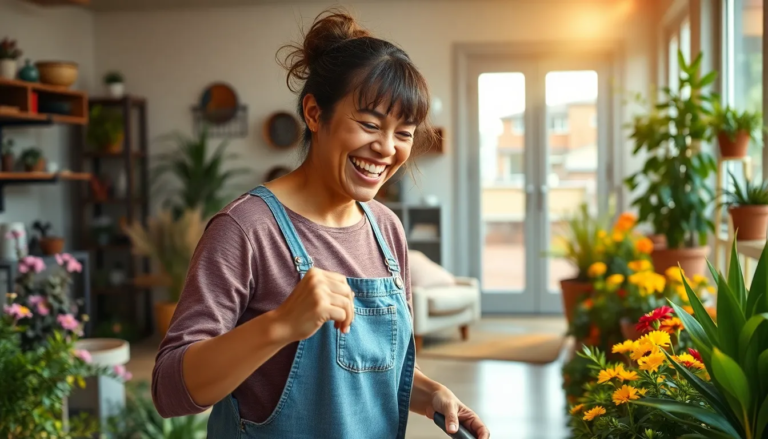 Activités NEAT comme le jardinage, la marche et le nettoyage dans un cadre moderne et lumineux.