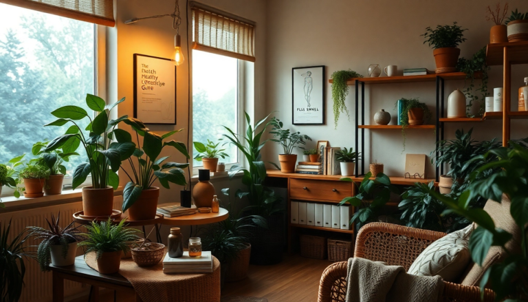 Consultation naturopathique avec des remèdes naturels et guide de style de vie sain, évoquant bien-être et sérénité.