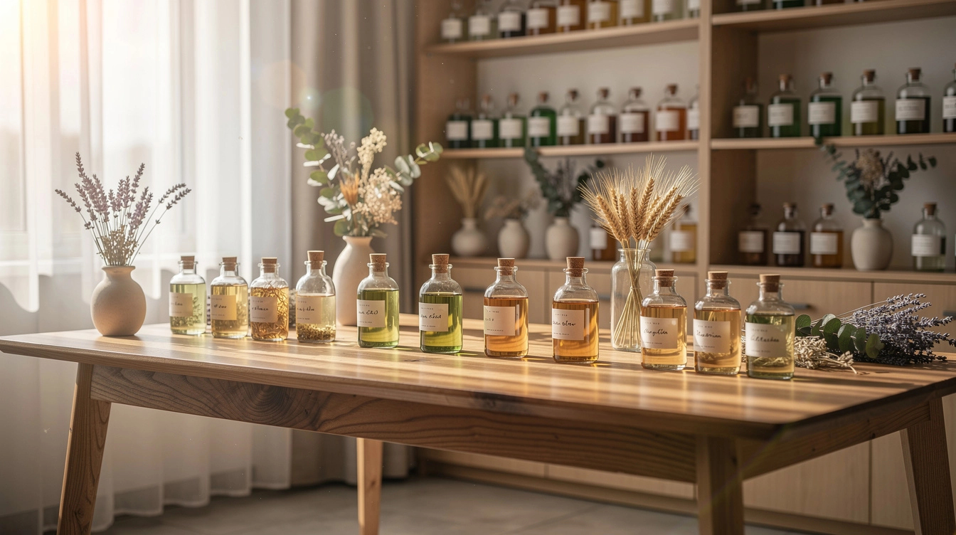 Espace de travail moderne dédié à la naturopathie, avec des éléments naturels et une atmosphère apaisante.